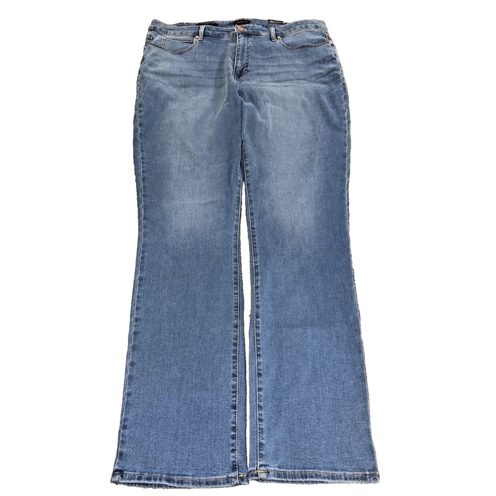 Talbots Straight Leg Jeans 16W High Waist Full Length Stretch Denim NWT